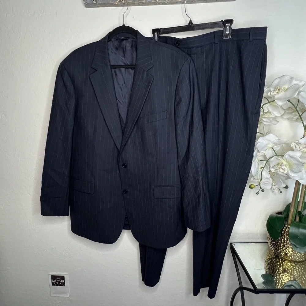 Brooks Brothers Blazer Mens 42 Lg Blue Striped 346 Stretch 2 Button Sport Coat